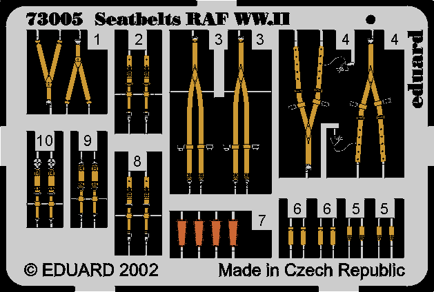 NEW Eduard 49002 1:48 Seat belts Luftwaffe WWII Bombers Colour Etched