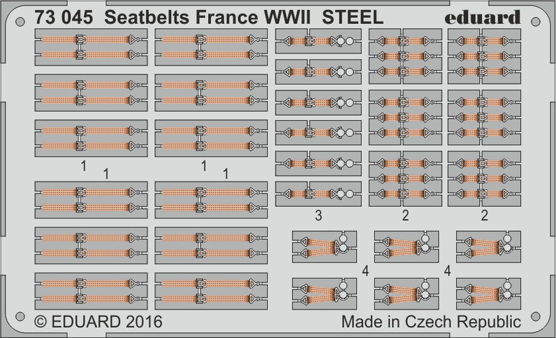 Eduard Edua73047 Seatbelts France Wwi Steel 1/72 