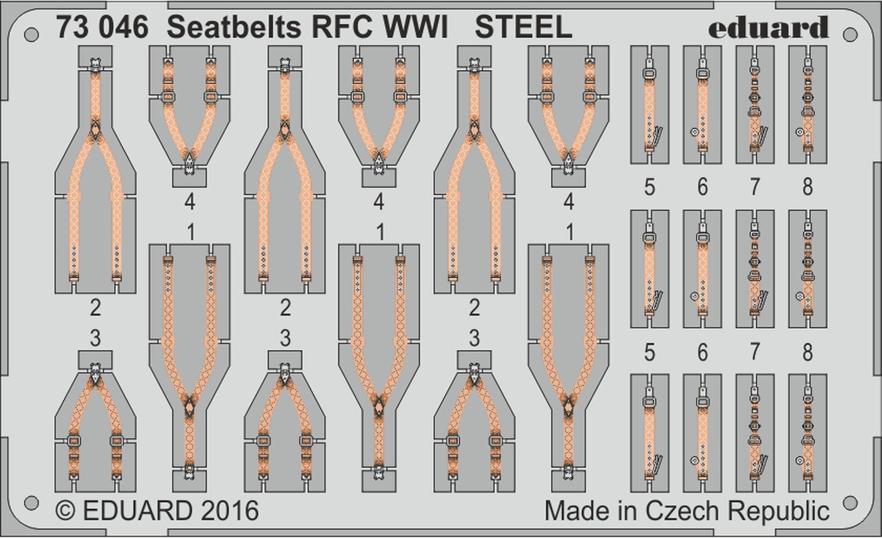 Eduard Photoetch 1:48 Seatbelts RFC WWI STEEL