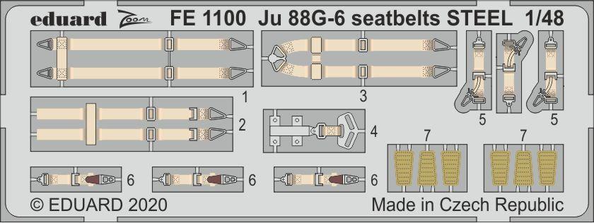 Eduard EduaFE1160 Ju 88C-6 seatbelts STEEL 1/48 