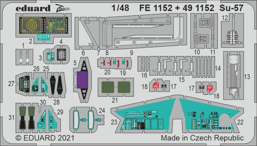 Eduard EduaFE1153 Su-57 seatbelts STEEL 1/48 