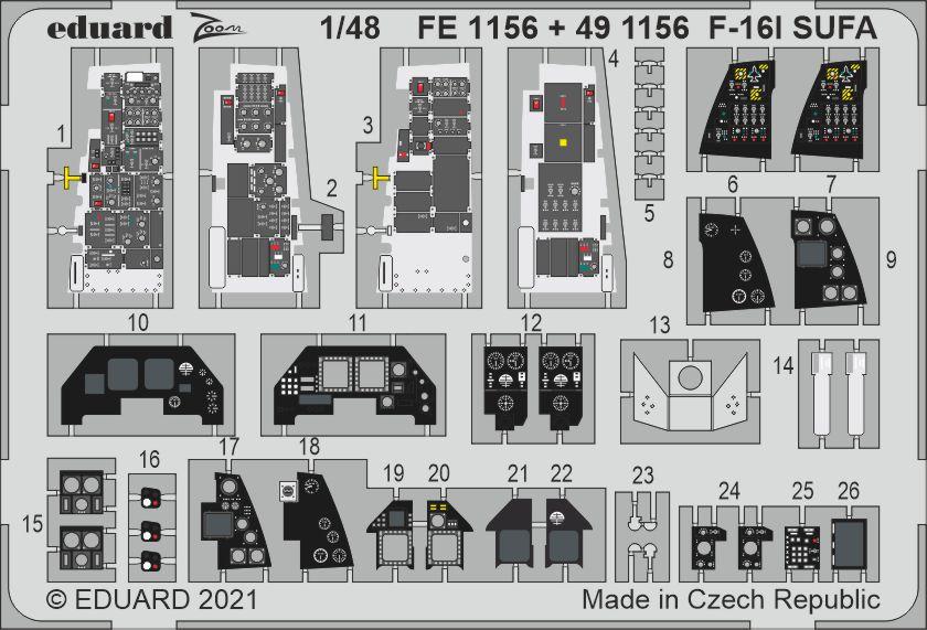 Eduard Eduard Accessories 491156-1:48 F-16I Sufa 1/48 pour Kinetic Neuf 