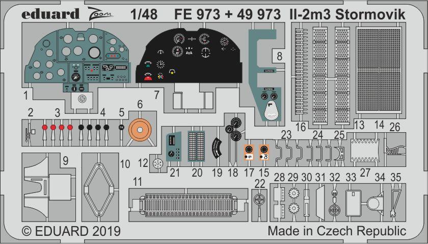 Details about   Eduard 49995 1/48 Il-2m3 Interior for Tamiya Painted