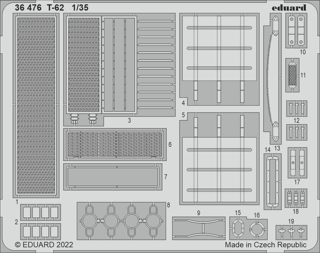 PE parts  for T-62 EDUARD 35507 SCALE 1/35 