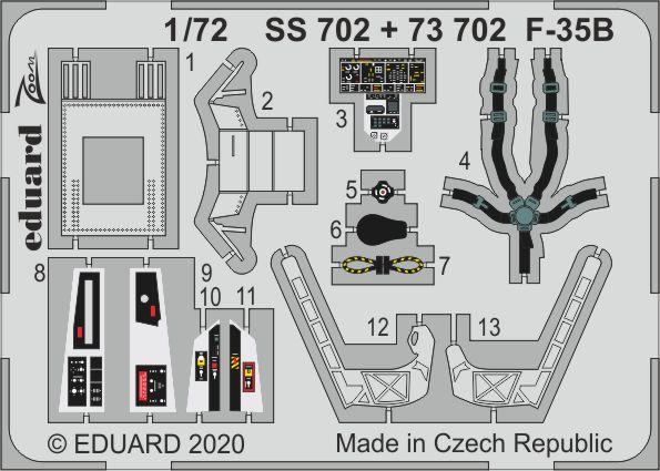 Details about   Eduard 1/72 SS635 Zoom Etch for the Hasegawa F-35B Lightning II kit