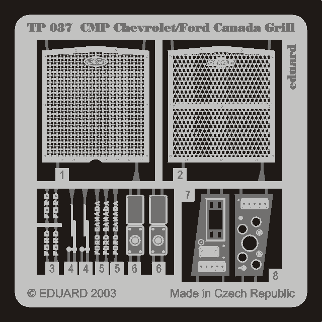 Eduard 1//35 Cmp Chevrolet//Ford Canada Grill # TP037