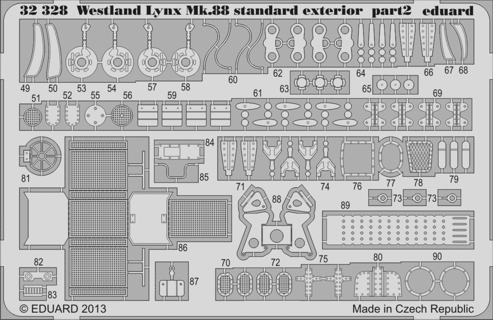 Lynx HAS.3 Exterior Detail Set for use with the Revell kit EDU32347 1:32 Eduard PE MODEL KIT ACCESSORY
