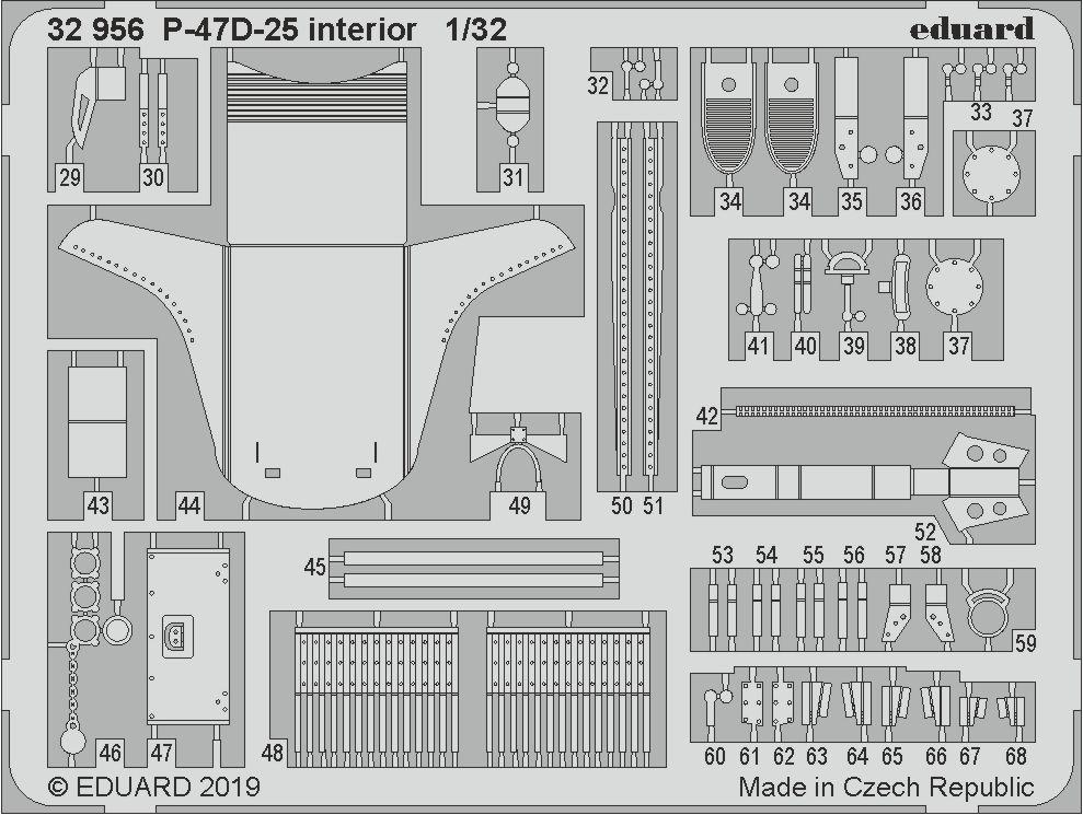 Eduard PE 32956 1/32 Republic P-47D-25 Thunderbolt interior details Hasegawa 