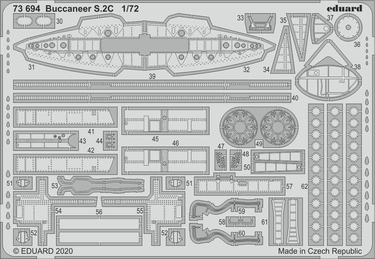 Eduard 1/72 SS694 Zoom Etch for the Airfix Buccaneer S.2C  kit 