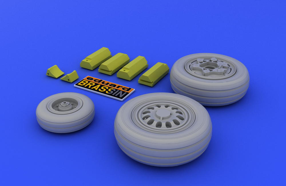 Eduard 1/48 Brassin wheels for the F-16 Falcon Late kit by Tamiya 648007 